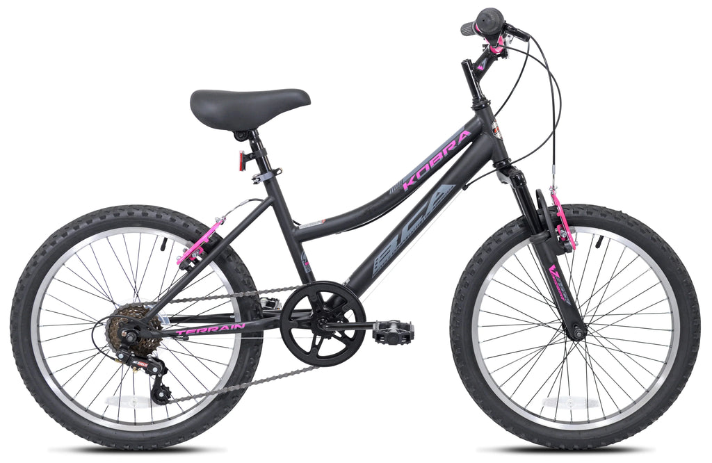 Kent 20-inch Girl's Kobra Mountain Child Bicycle, Black/Pink