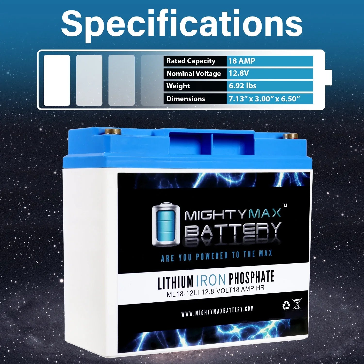 12V 18AH Lithium Replacement Battery for John Deere 155C Lawn/Garden