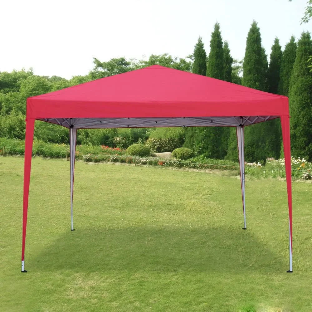 REKHH Pop Up Outdoor Gazebo Marquee 8.2''x8.2'' Garden Awning Tent Folding Canopy with 4 Sidewall and Carrying Bag for Festival Wedding Party 2.5MX2.5M (2.5x2.5m,Red)