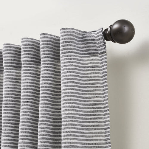 Better Homes & Gardens Textured Stripe Curtain (Single Curtain), 54x63, Rich Black