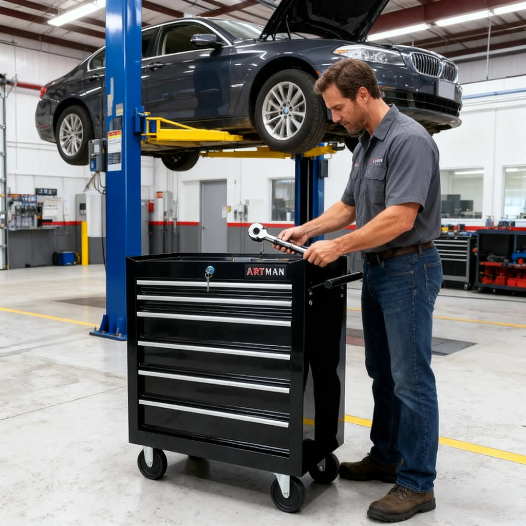 ARTMAN 7 Drawer Tool Rolling Storage Cart ,Tool Boxes Tool Chest with Wheels and Drawers for Garage Workshop Warehouse