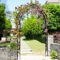 Miniyam 98.4 Metal Garden Arch Trellis, Support 8 Styles Garden Arbor Trellis, Black