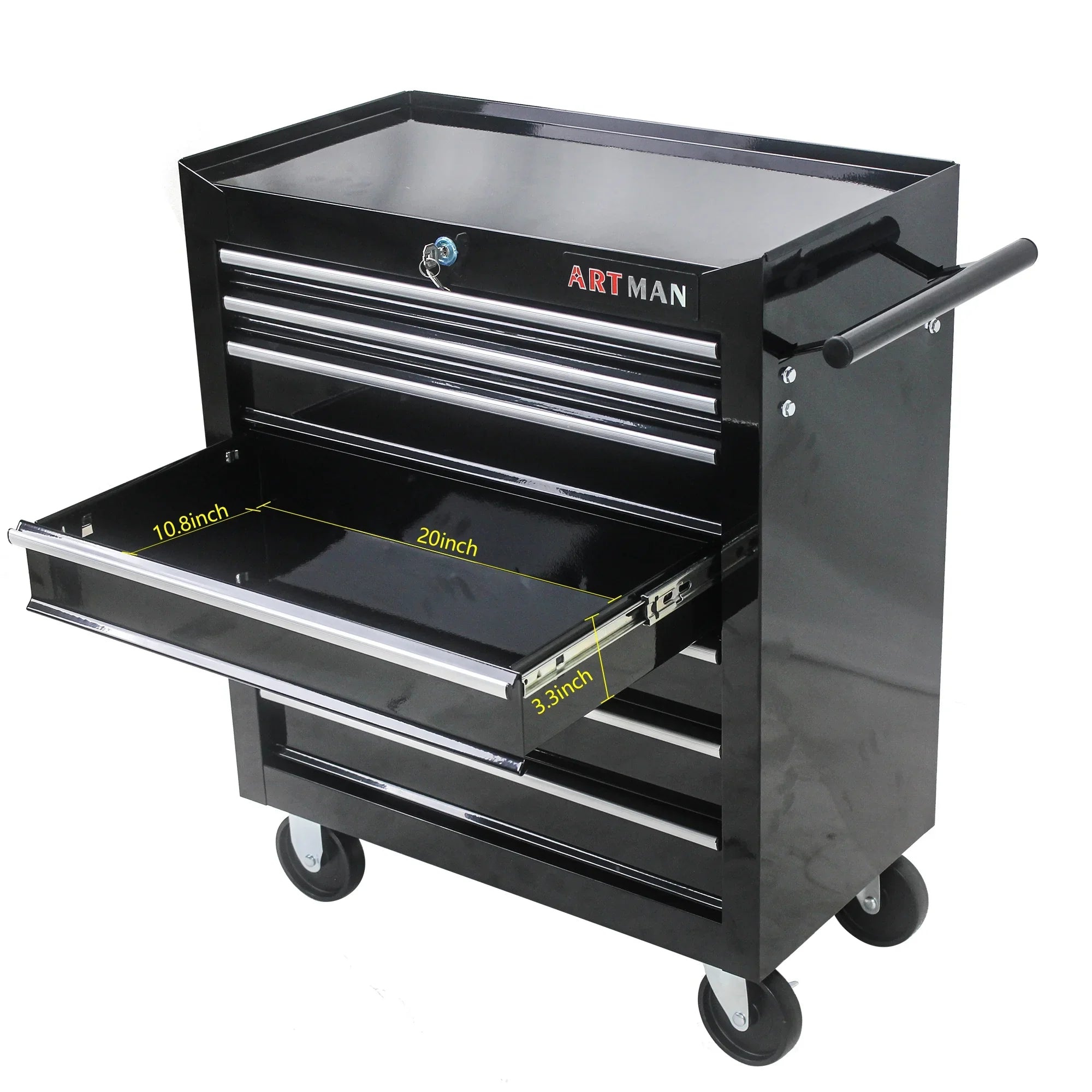 ARTMAN 7 Drawer Tool Rolling Storage Cart ,Tool Boxes Tool Chest with Wheels and Drawers for Garage Workshop Warehouse