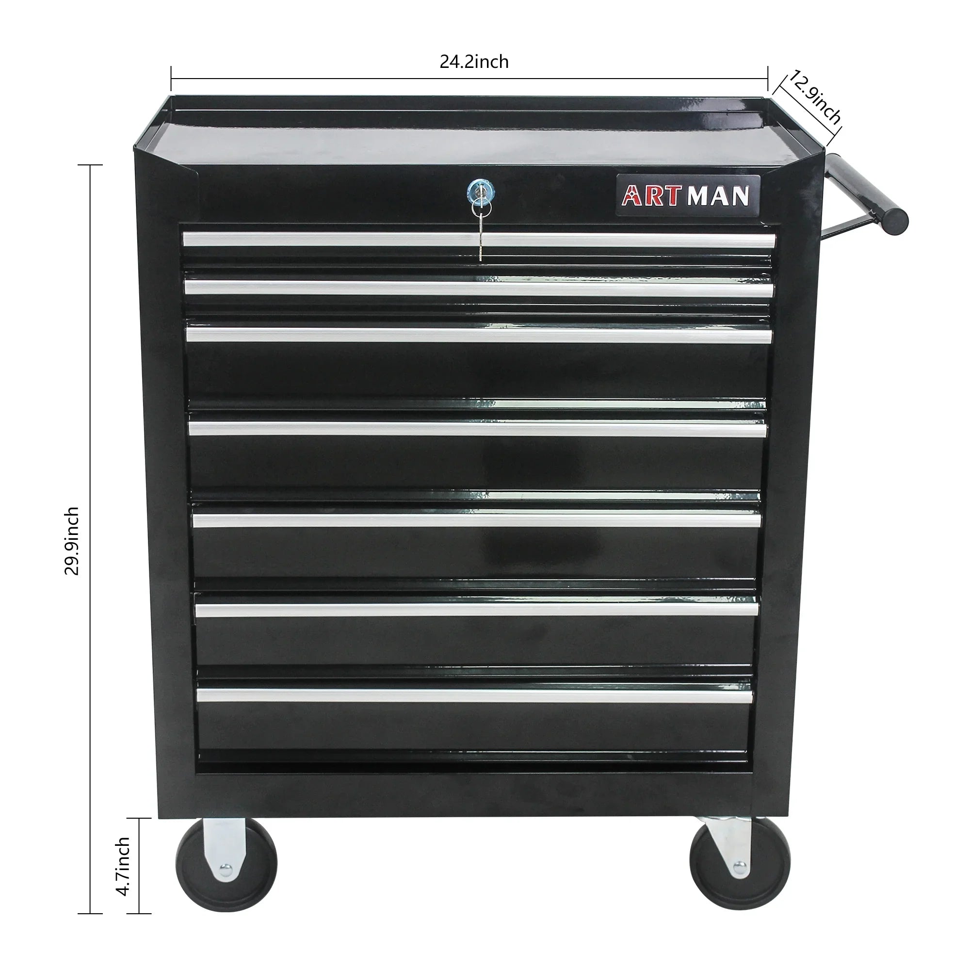ARTMAN 7 Drawer Tool Rolling Storage Cart ,Tool Boxes Tool Chest with Wheels and Drawers for Garage Workshop Warehouse