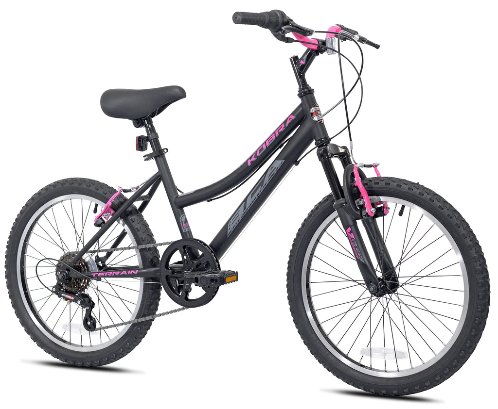 Kent 20-inch Girl's Kobra Mountain Child Bicycle, Black/Pink