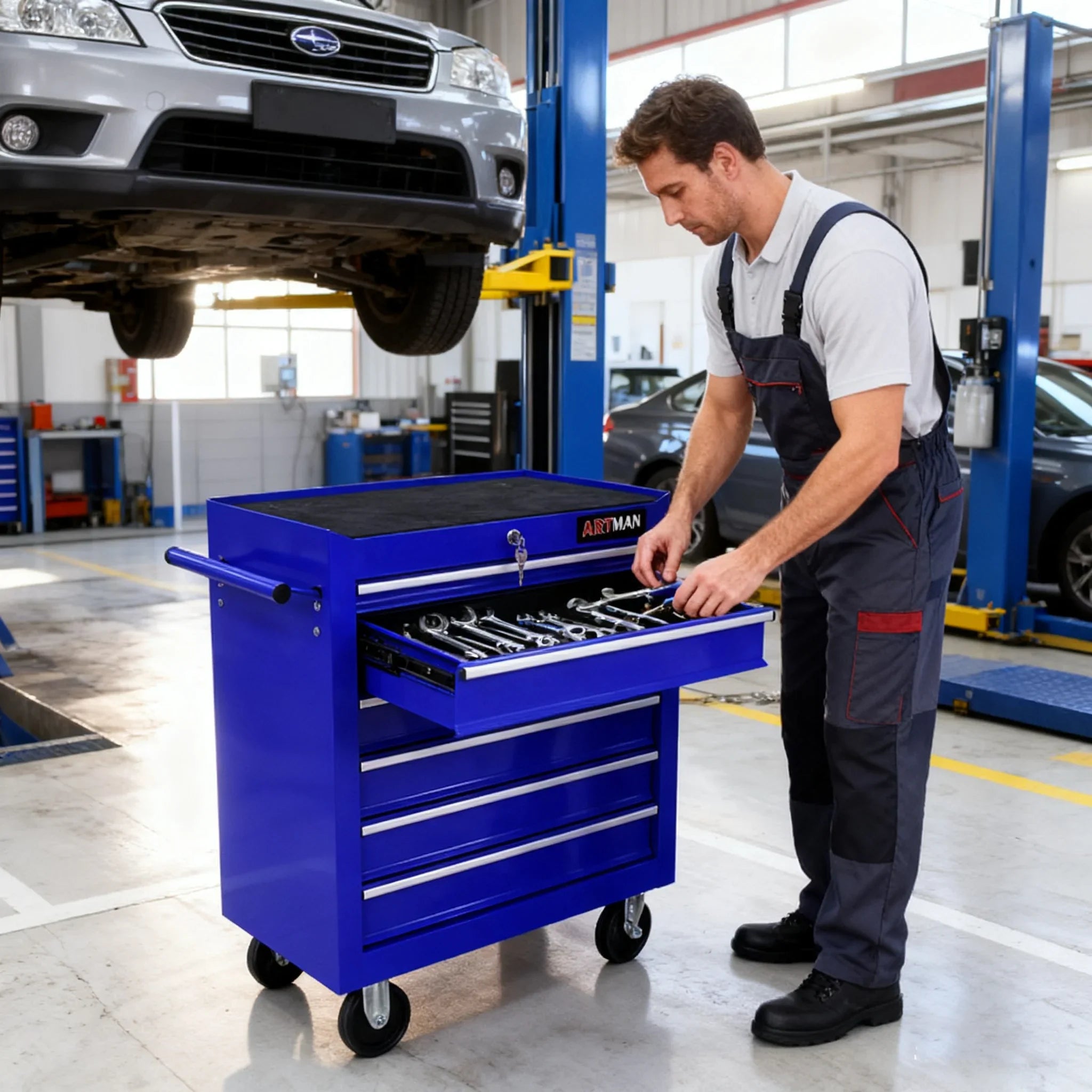 ARTMAN 7 Drawer Tool Rolling Storage Cart ,Tool Boxes Tool Chest with Wheels and Drawers for Garage Workshop Warehouse