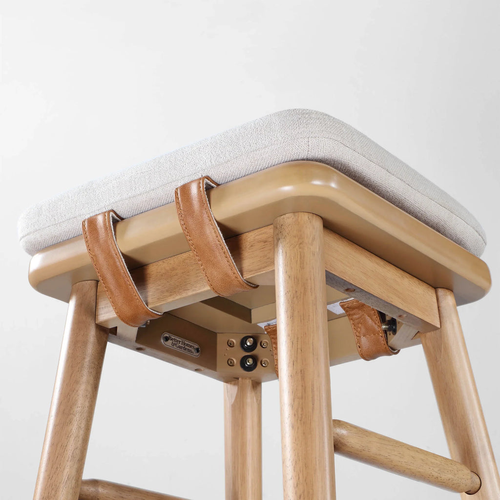 Better Homes & Gardens Springwood Barstool Set of 2, Light Honey Finish, Counter Height