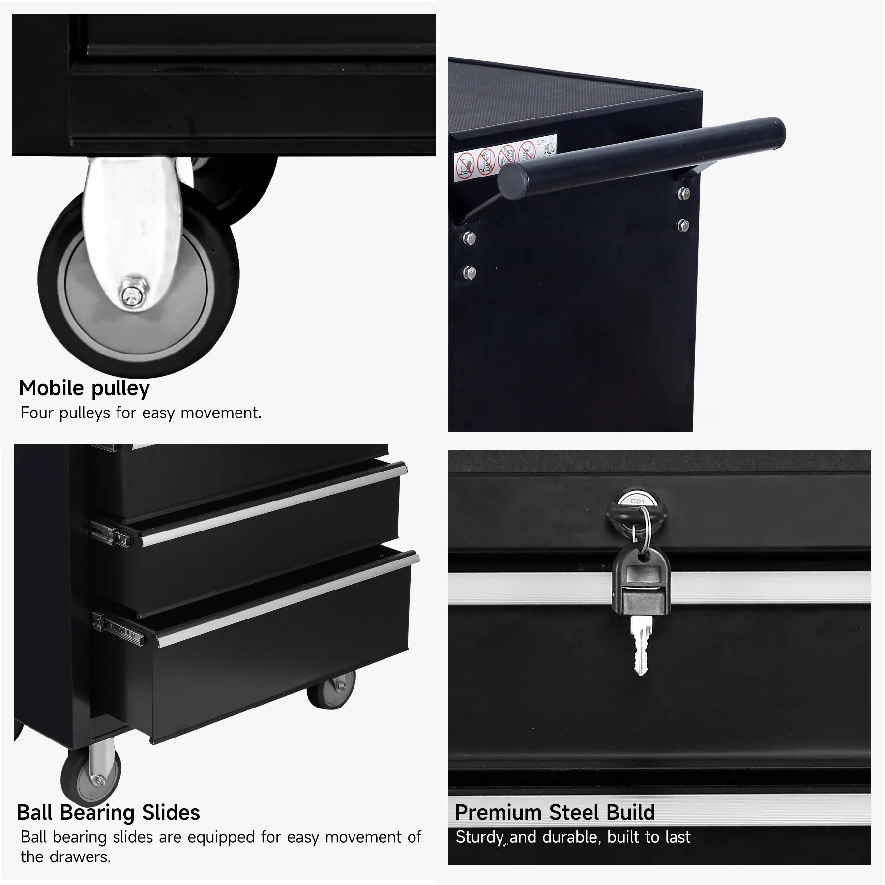 Tool Cabinet Tool Cart 24.2inch with 7 Drawers and Wheels, Metal Rolling Tool Box Locked Drawers Storage Organizer Cabinet for Garage, Warehouse, Repair Shop, Workshop, Brand