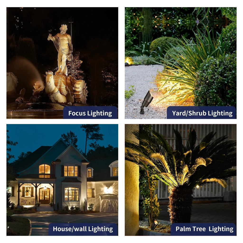 Gardenreet Mini Solid Brass Landscape Spotlight,12V Low Voltage Uplight Outdoor LED Landscape Light Fixture Without Bulb