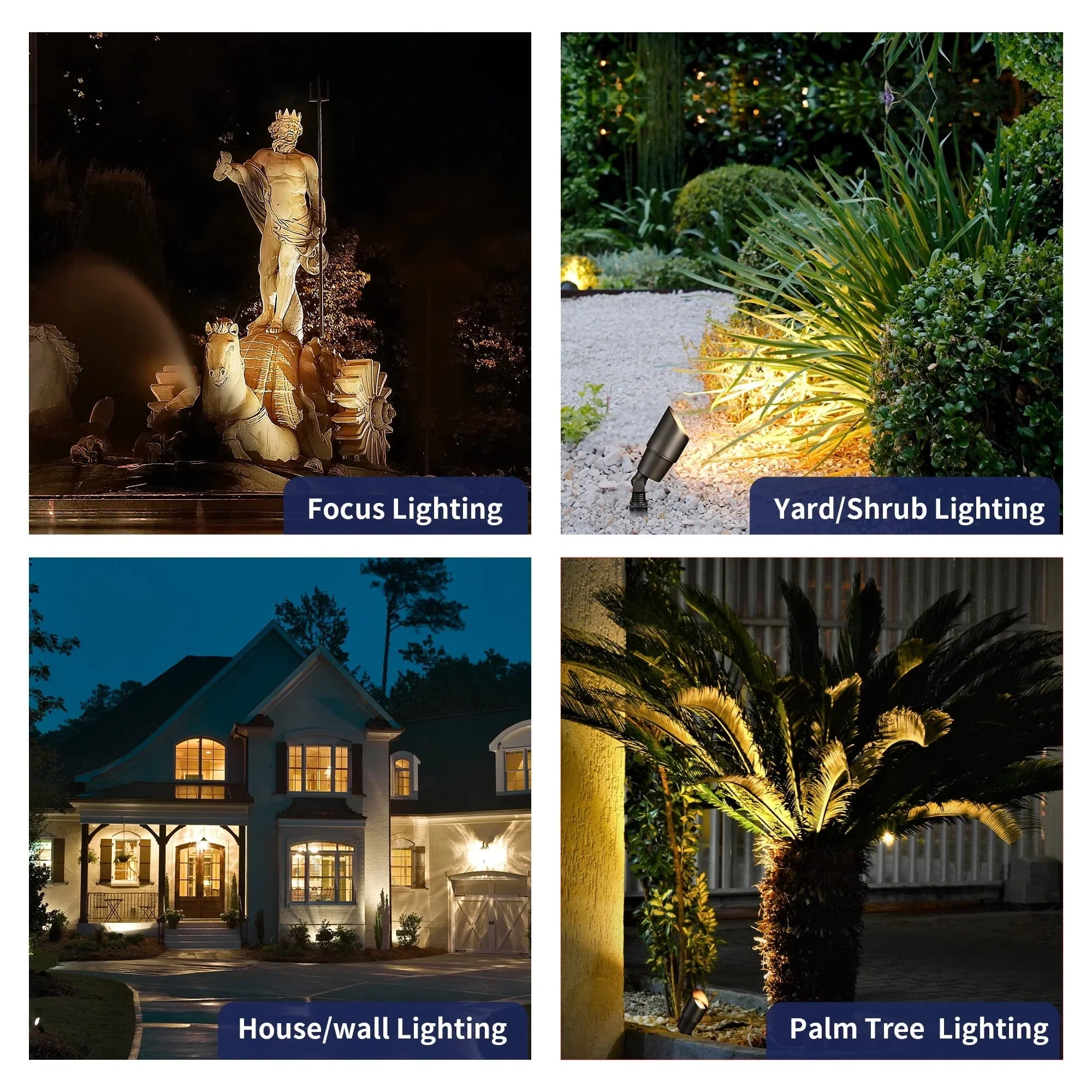 Gardenreet Mini Solid Brass Landscape Spotlight,12V Low Voltage Uplight Outdoor LED Landscape Light Fixture Without Bulb