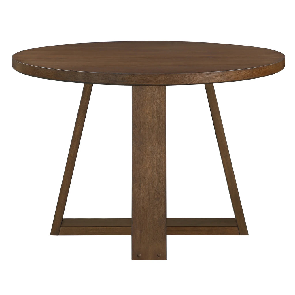 Better Homes & Gardens Ezra Round Wood Dining Table, 45 in, Walnut