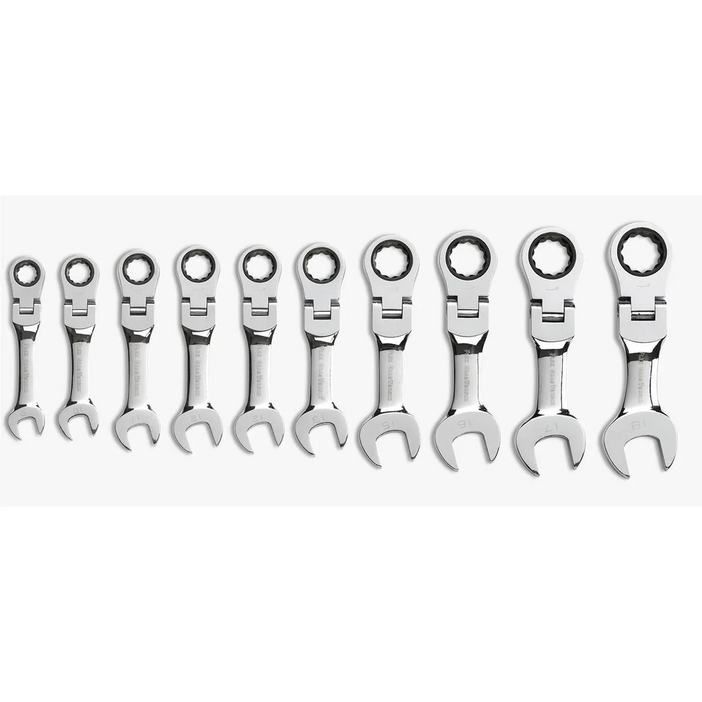 GearWrench 10-Piece Metric Stubby Flex Ratcheting Wrench Set