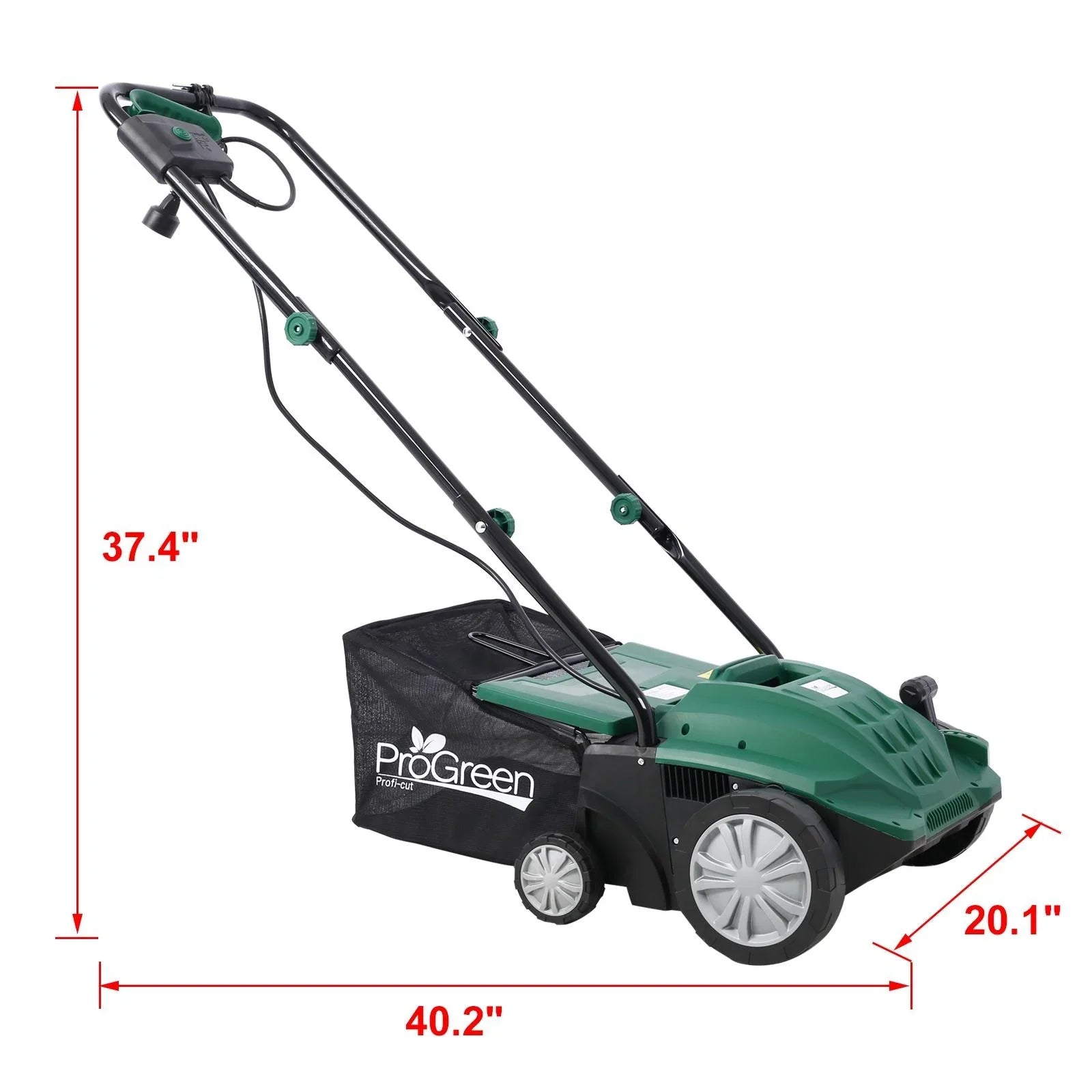 Dethatcher and Scarifier, Seizeen 16-Inch Lawn Dethatcher Scarifier 2-IN-1 Gardening Equipment, Powerful 15 Amp Electric Dethatcher & Scarifier, Height Adjustable, 58QT Removable Thatch Bag