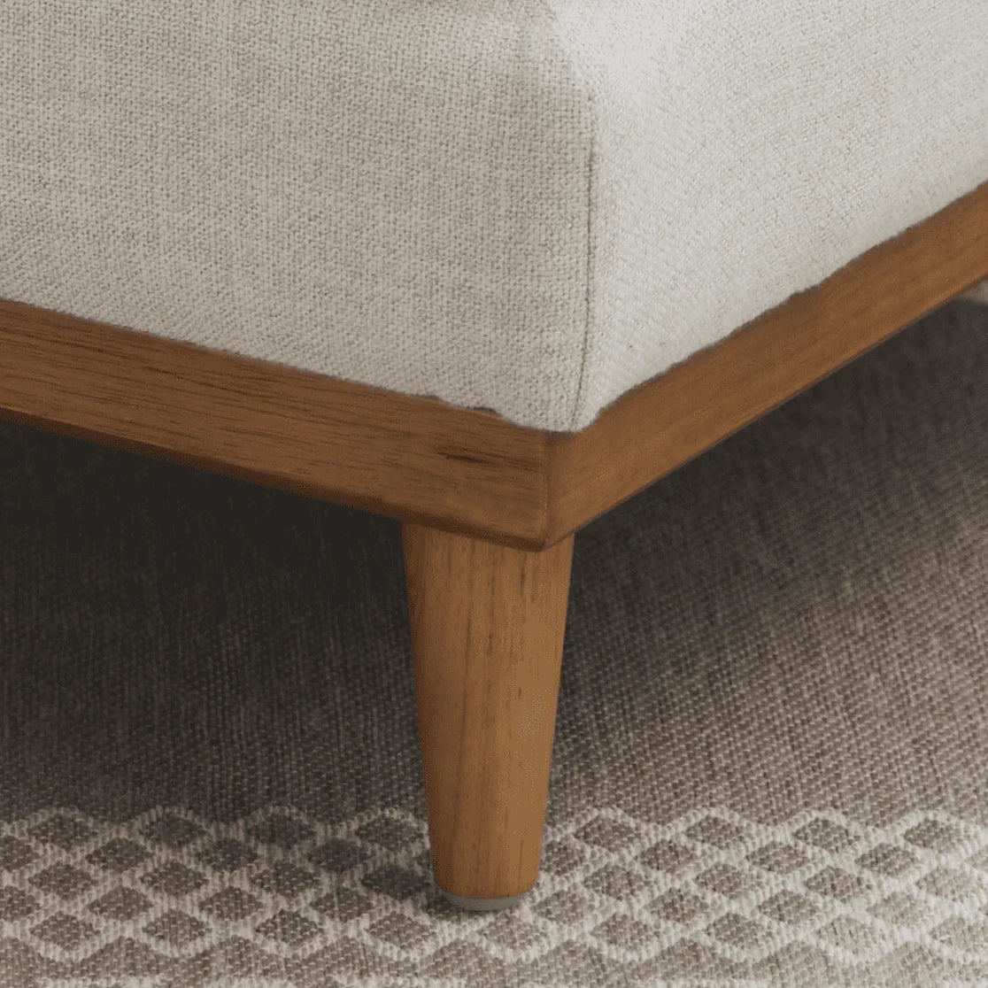 Better Homes & Gardens Springwood Square Wood Frame Ottoman, Charcoal Finish
