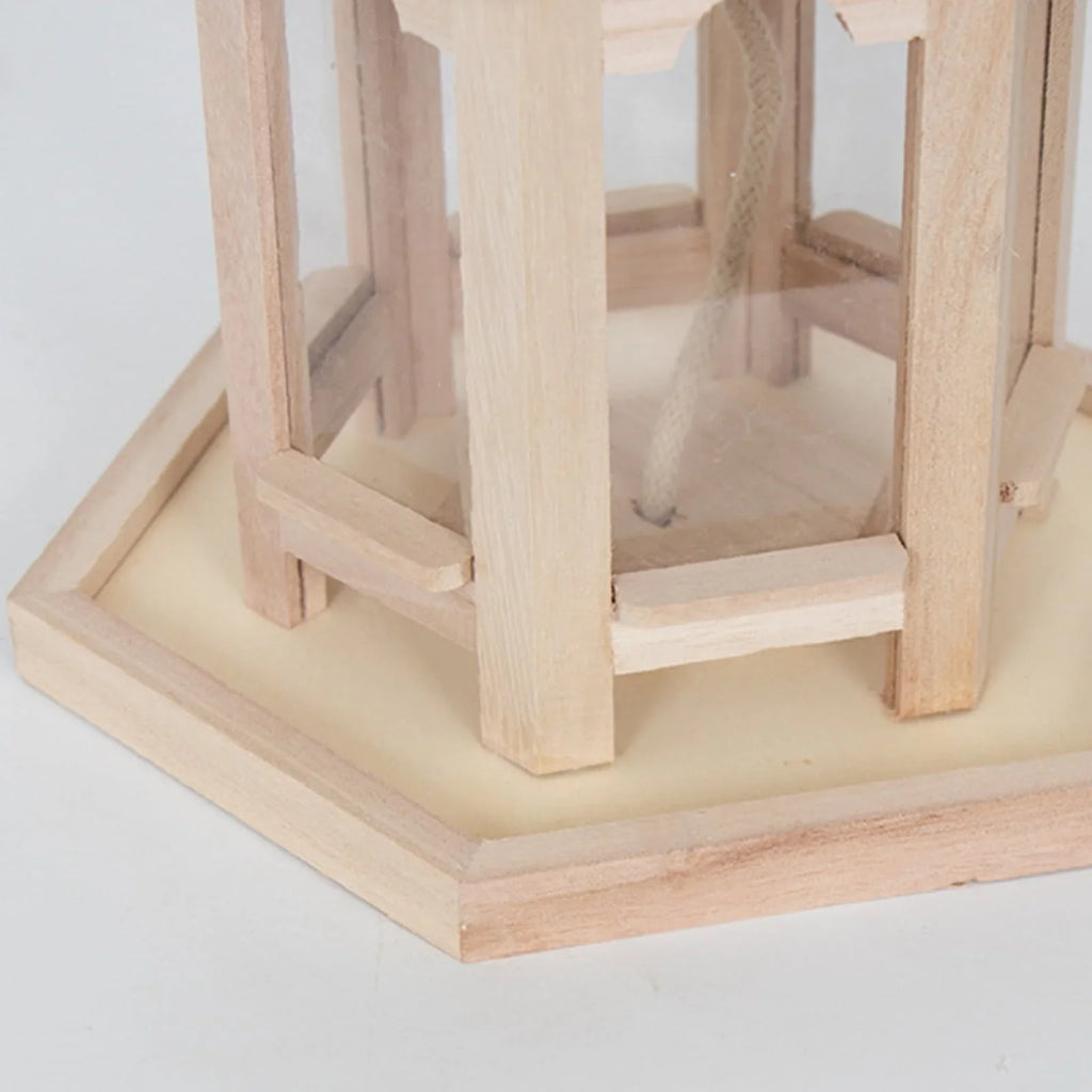 Archer Bird Feeder High Capacity Hexagon Shaped Roof Wood Creative Bird Nest for Garden