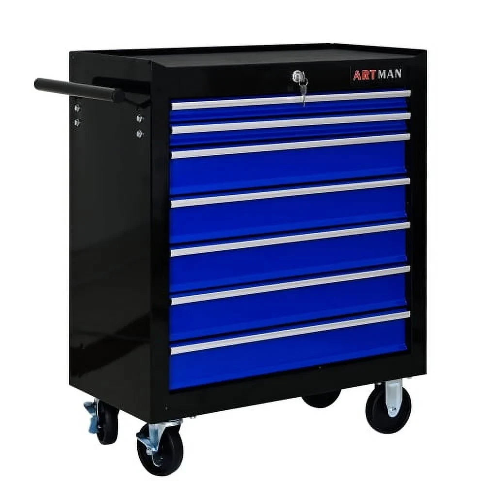ARTMAN 7 Drawer Tool Rolling Storage Cart ,Tool Boxes Tool Chest with Wheels and Drawers for Garage Workshop Warehouse