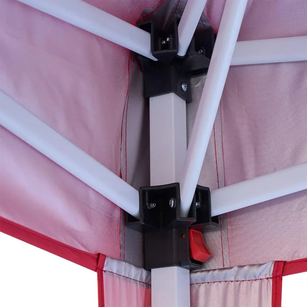 REKHH Pop Up Outdoor Gazebo Marquee 8.2''x8.2'' Garden Awning Tent Folding Canopy with 4 Sidewall and Carrying Bag for Festival Wedding Party 2.5MX2.5M (2.5x2.5m,Red)
