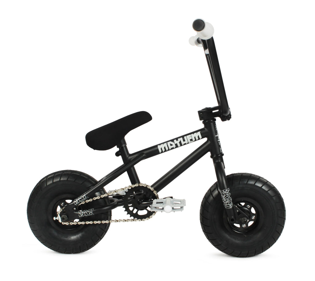 Mayhem Fat Tire Mini BMX Riot 1 Piece Crank 10 Mini BMX Newest Model Trick Bike (Riot Black Widow)