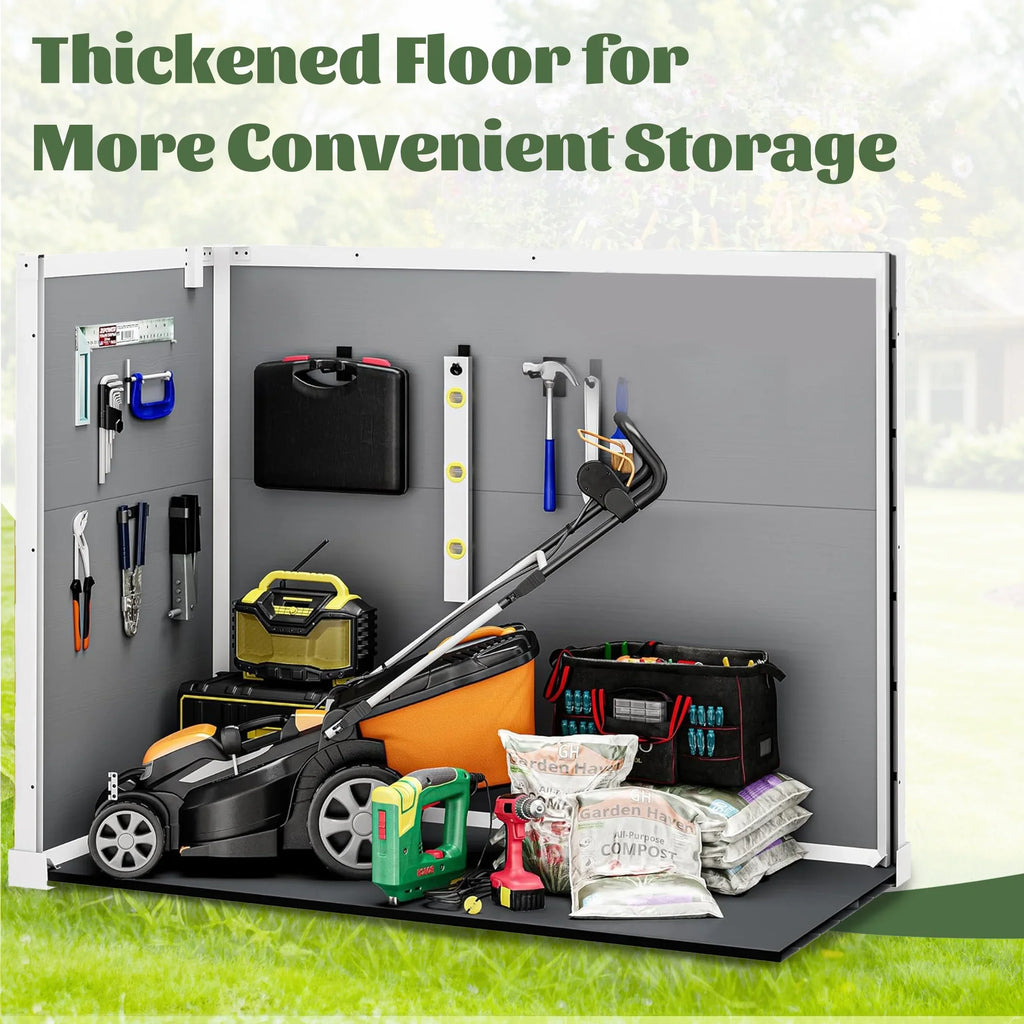 Enyopro 306Gal Outdoor Storage Shed, Horizontal Resin Shed, Resistant Tool Plastic Shed for Storage of Bike/Garbage Cans/Garden Tools/Lawn Mowers