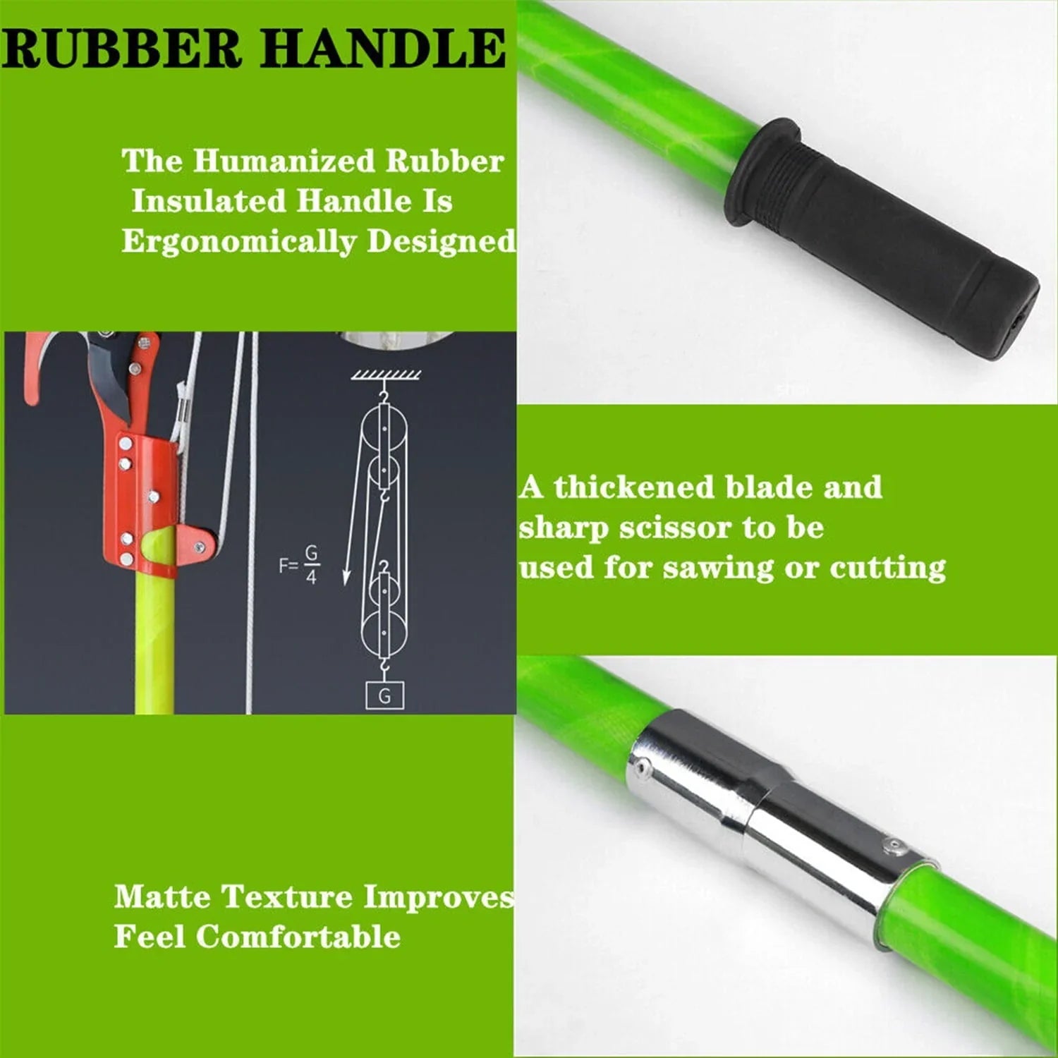 26 Feet Tree Extended Pruner Palm Tree Trimmer Manual Tree Pole Pruners Garden Tools for Tree Trimming Sawing and Shearing