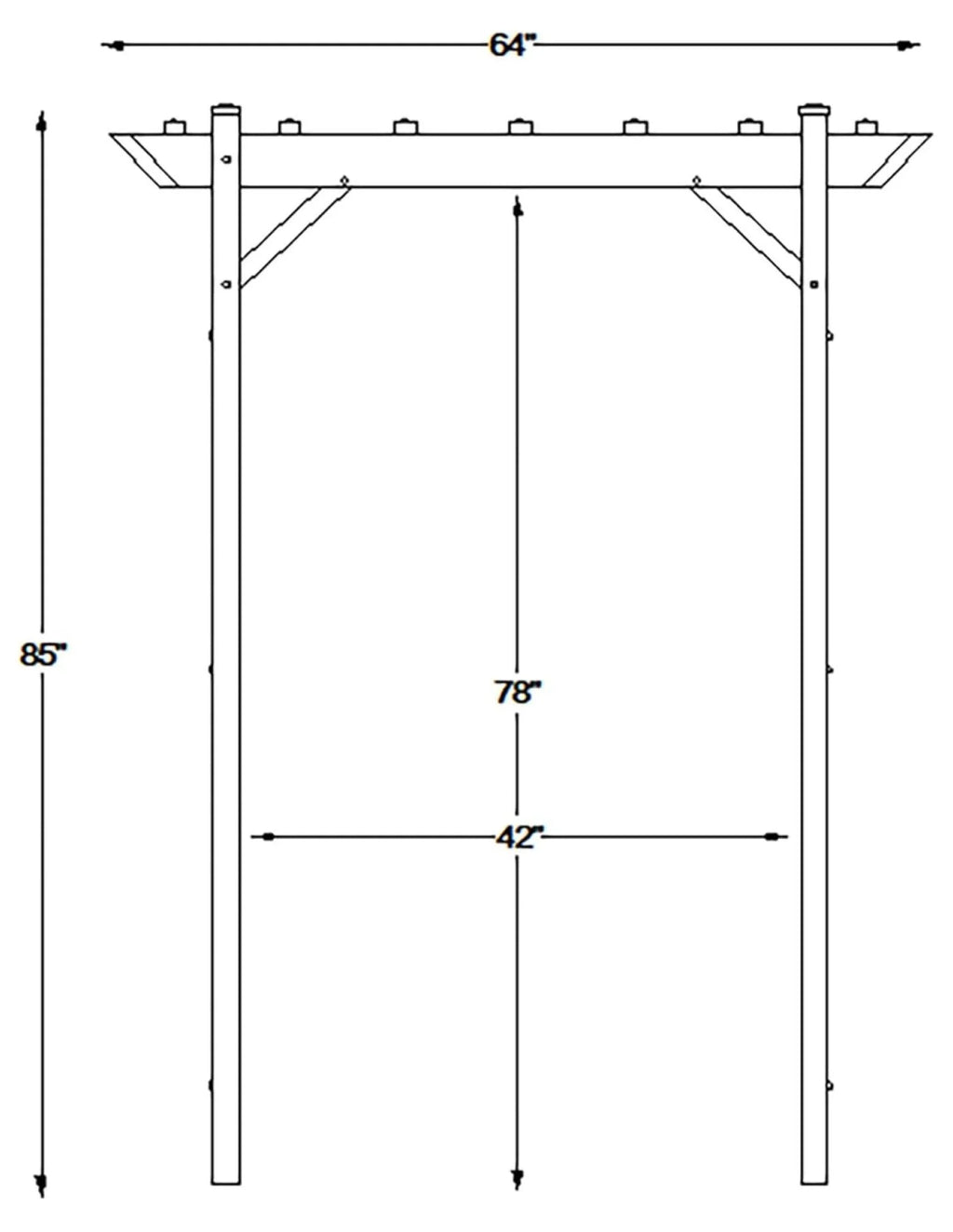 Dura-Trel PVC Garden Arbor, Arch Support for Climbing Plants, Providence, White, 64 x 85