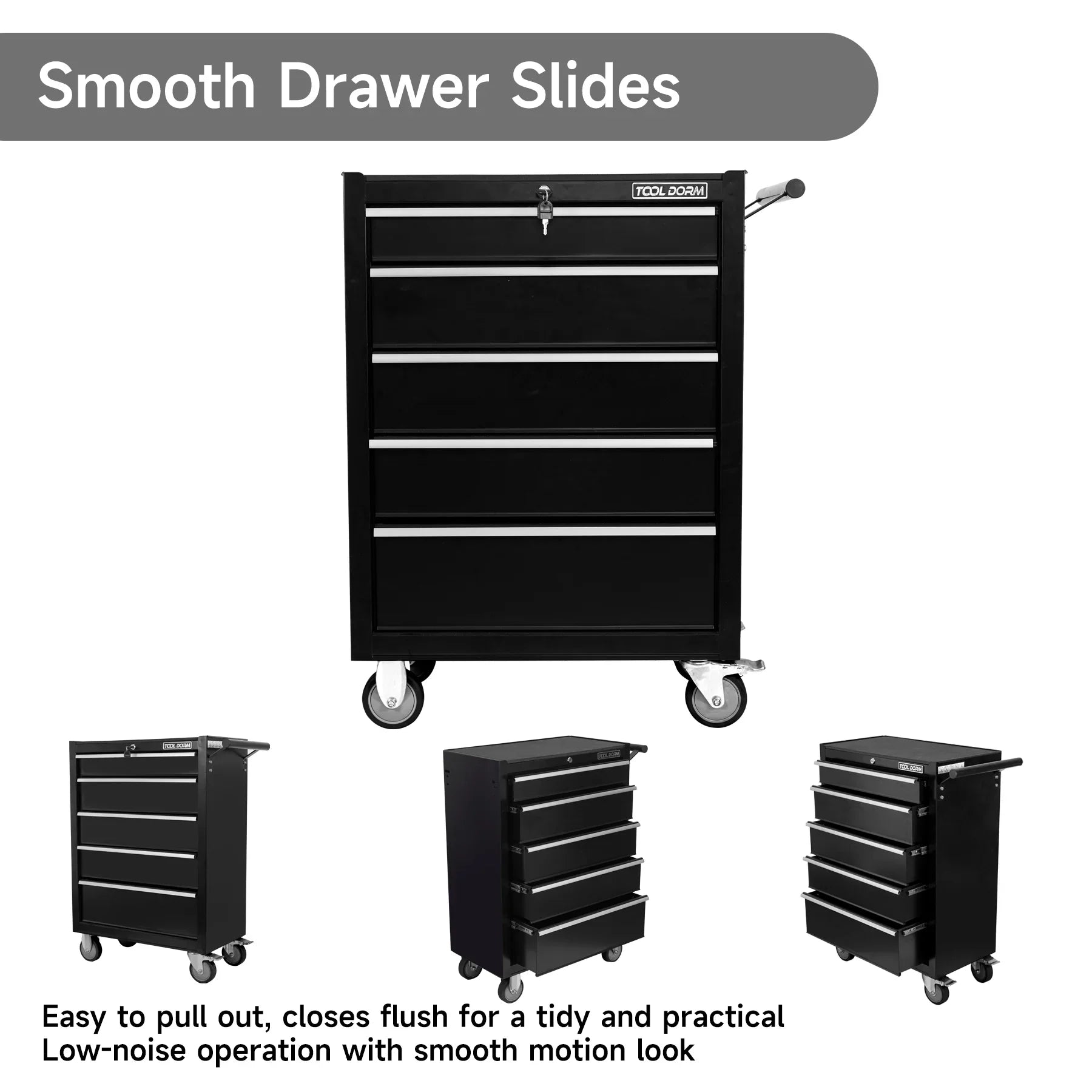Tool Cabinet Tool Cart 24.2inch with 7 Drawers and Wheels, Metal Rolling Tool Box Locked Drawers Storage Organizer Cabinet for Garage, Warehouse, Repair Shop, Workshop, Brand