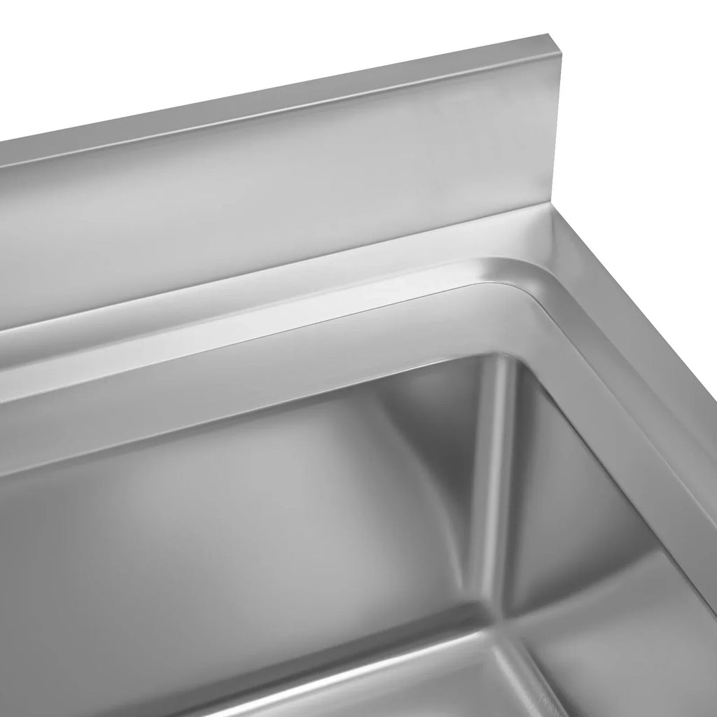 Loyalheartdy Stainless Steel Commercial Sink Freestanding Single High Capacity Utility Sinks with Pull-Out Faucet & Storage Shelf for Kitchen Laundry Room Garage Outdoor Garden 36 x 20 x 49