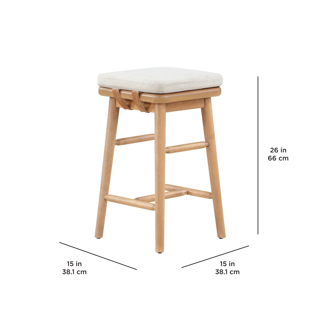 Better Homes & Gardens Springwood Barstool Set of 2, Light Honey Finish, Counter Height