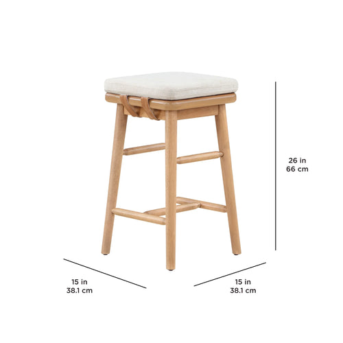 Better Homes & Gardens Springwood Barstool Set of 2, Light Honey Finish, Counter Height