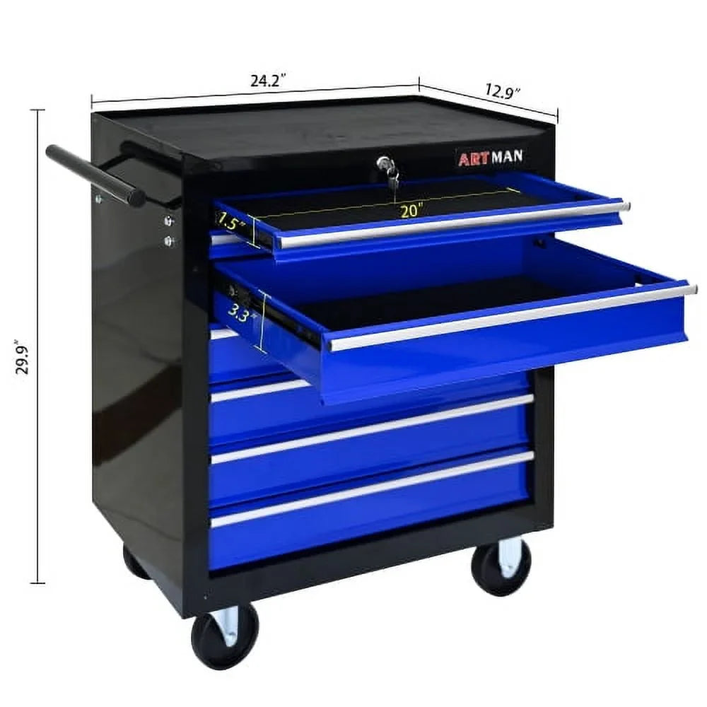 ARTMAN 7 Drawer Tool Rolling Storage Cart ,Tool Boxes Tool Chest with Wheels and Drawers for Garage Workshop Warehouse