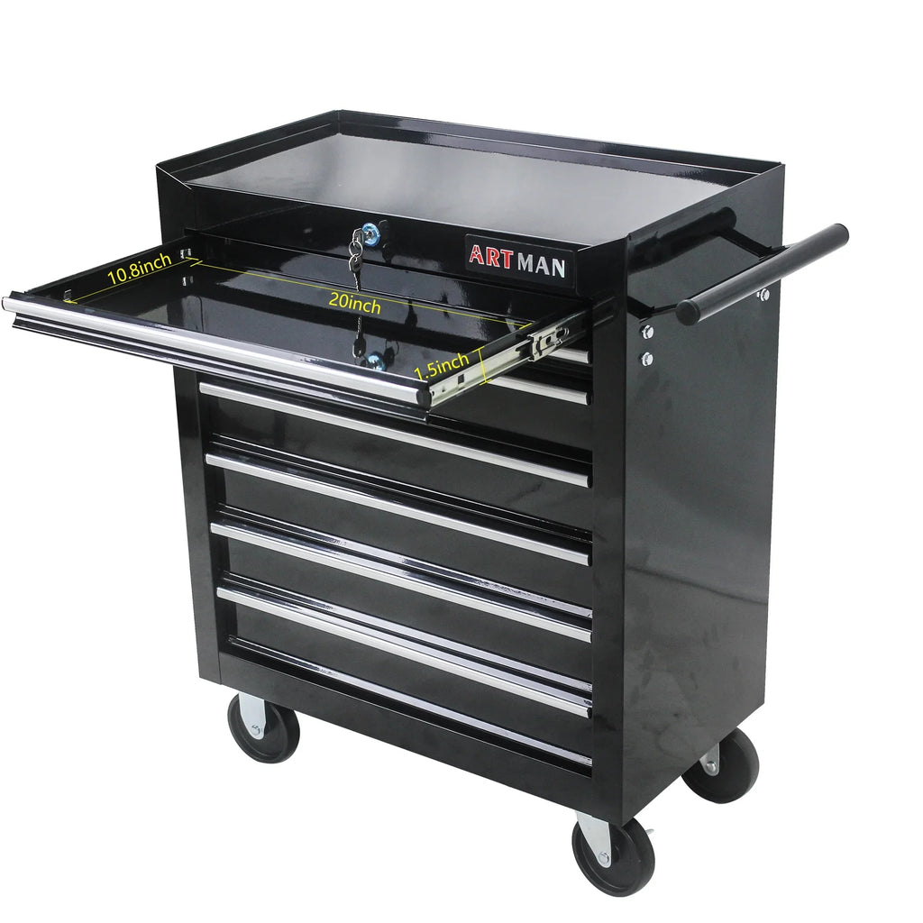 ARTMAN 7 Drawer Tool Rolling Storage Cart ,Tool Boxes Tool Chest with Wheels and Drawers for Garage Workshop Warehouse