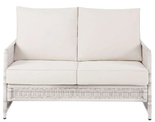 Better Homes & Gardens Paige 1 Piece Wicker Outdoor Loveseat with Cushions, White