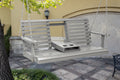 Outdoor Patio Garden Furniture 3-Person Hanging Wood Porch Swing, Weather Resistant Finish-Gray
