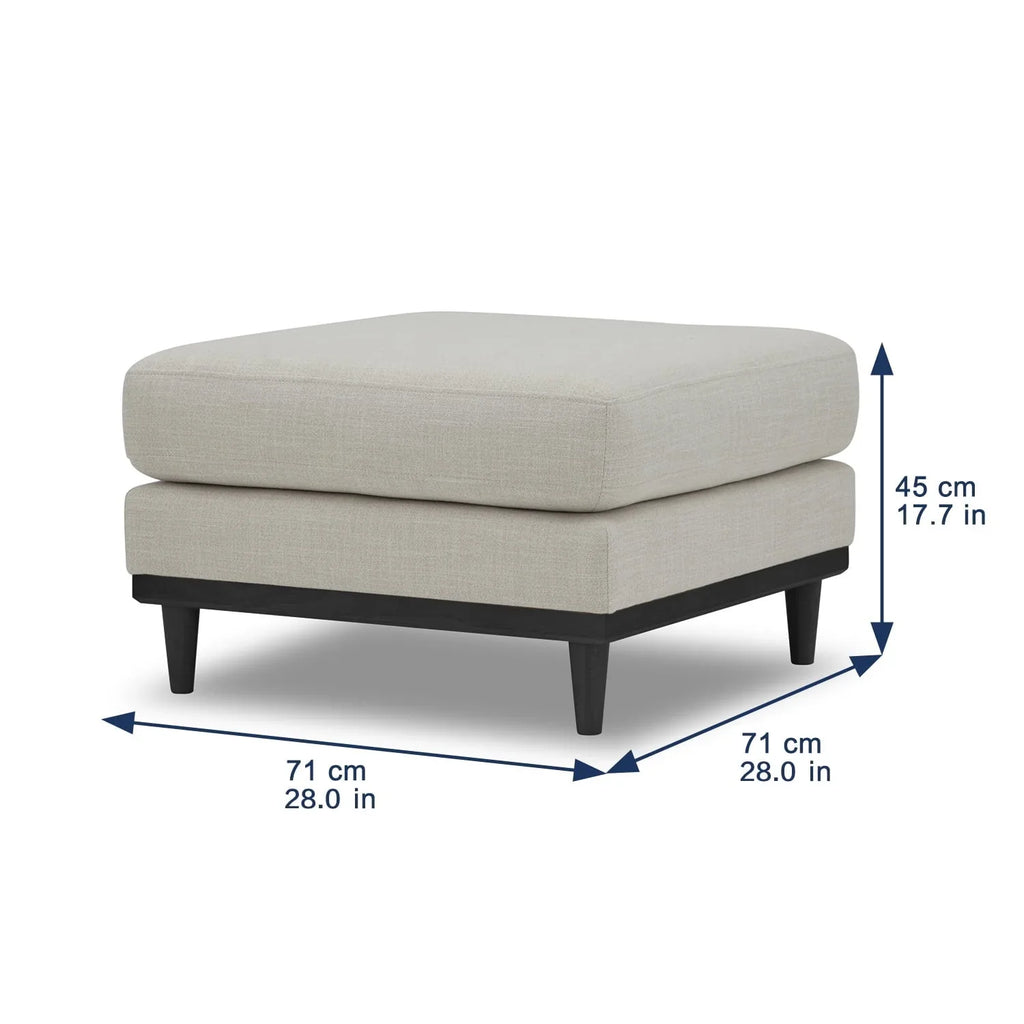 Better Homes & Gardens Springwood Square Wood Frame Ottoman, Charcoal Finish