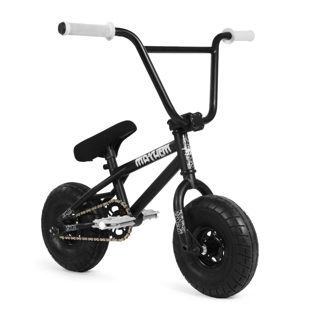 Mayhem Fat Tire Mini BMX Riot 1 Piece Crank 10 Mini BMX Newest Model Trick Bike (Riot Black Widow)