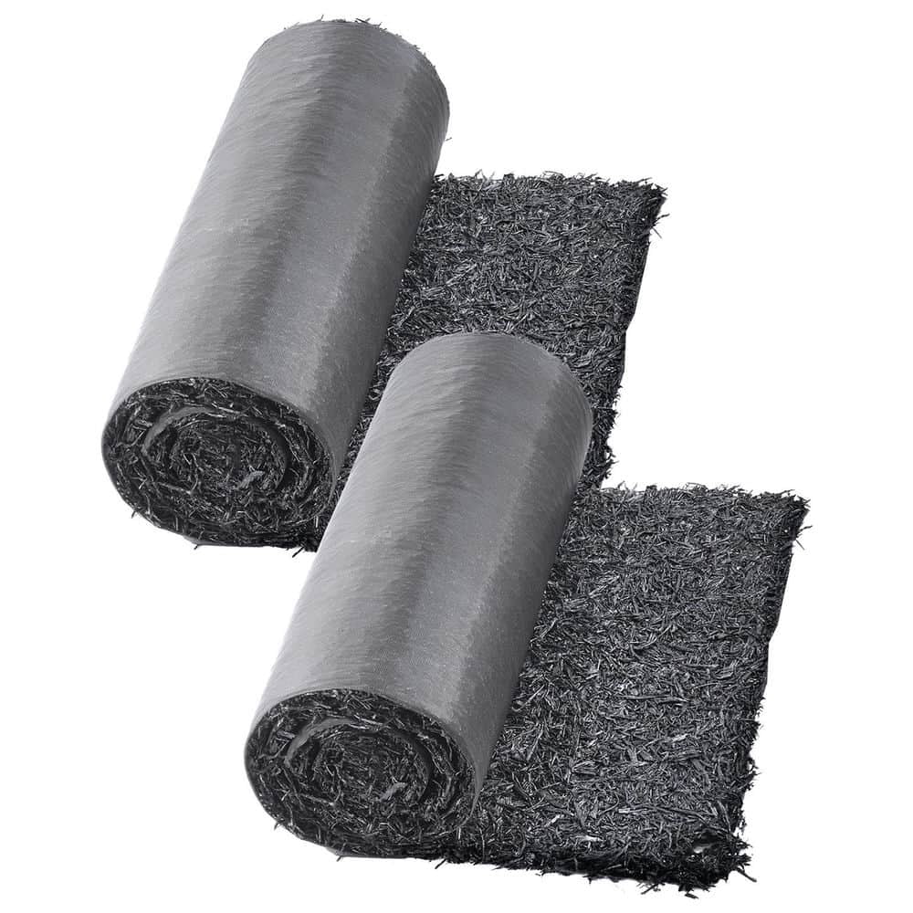 Barara King Rubber Mulch for Landscaping, 2 Rolls Recycled Rubber Mulch Mat 96 x 22 in, Permanent Rubber Pathway, Natural-Looking Black Mulch Garden Edging