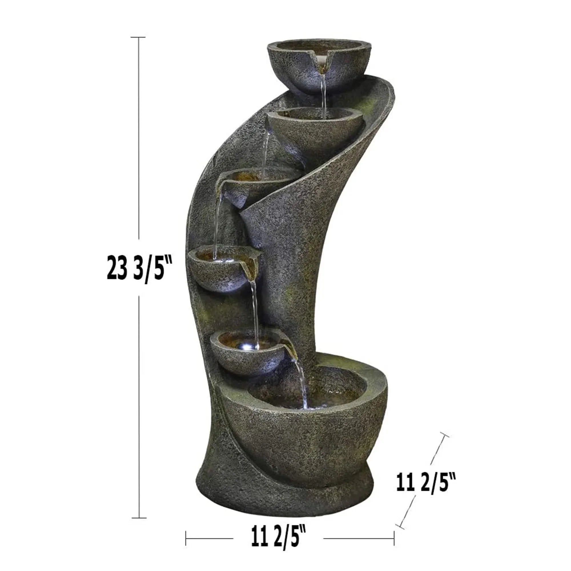 Watnature 23.6 Outdoor 6-Tier Garden Water Fountain