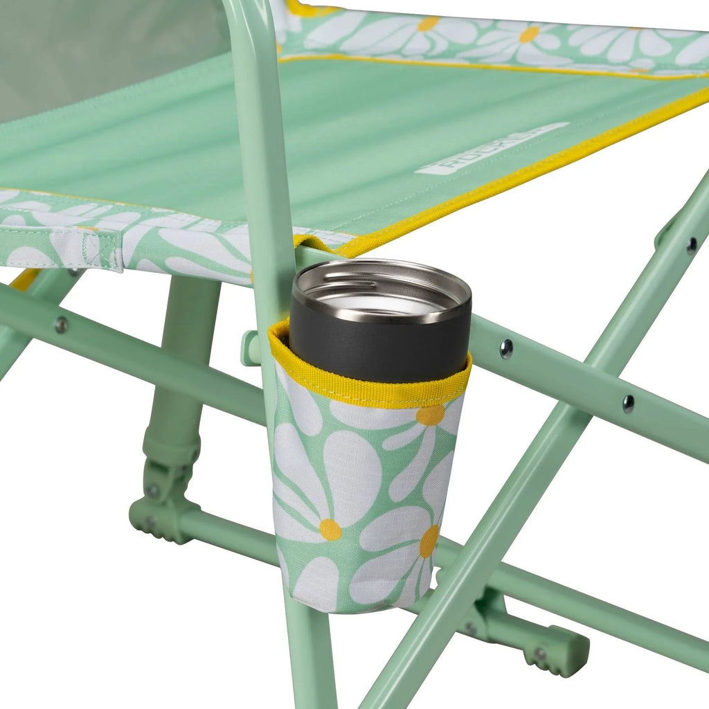GCI Outdoor Freestyle Rocker Foldable Rocking Camp Chair, Purple Floral