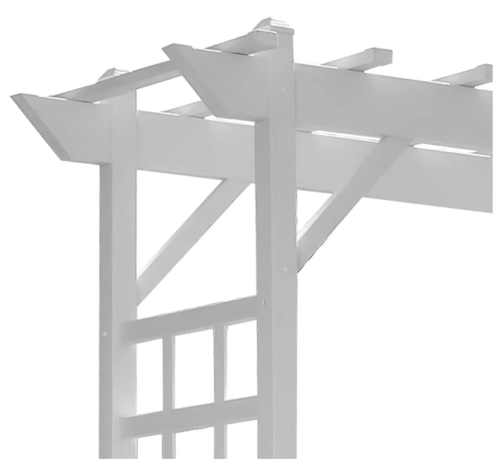 Dura-Trel PVC Garden Arbor, Arch Support for Climbing Plants, Providence, White, 64 x 85