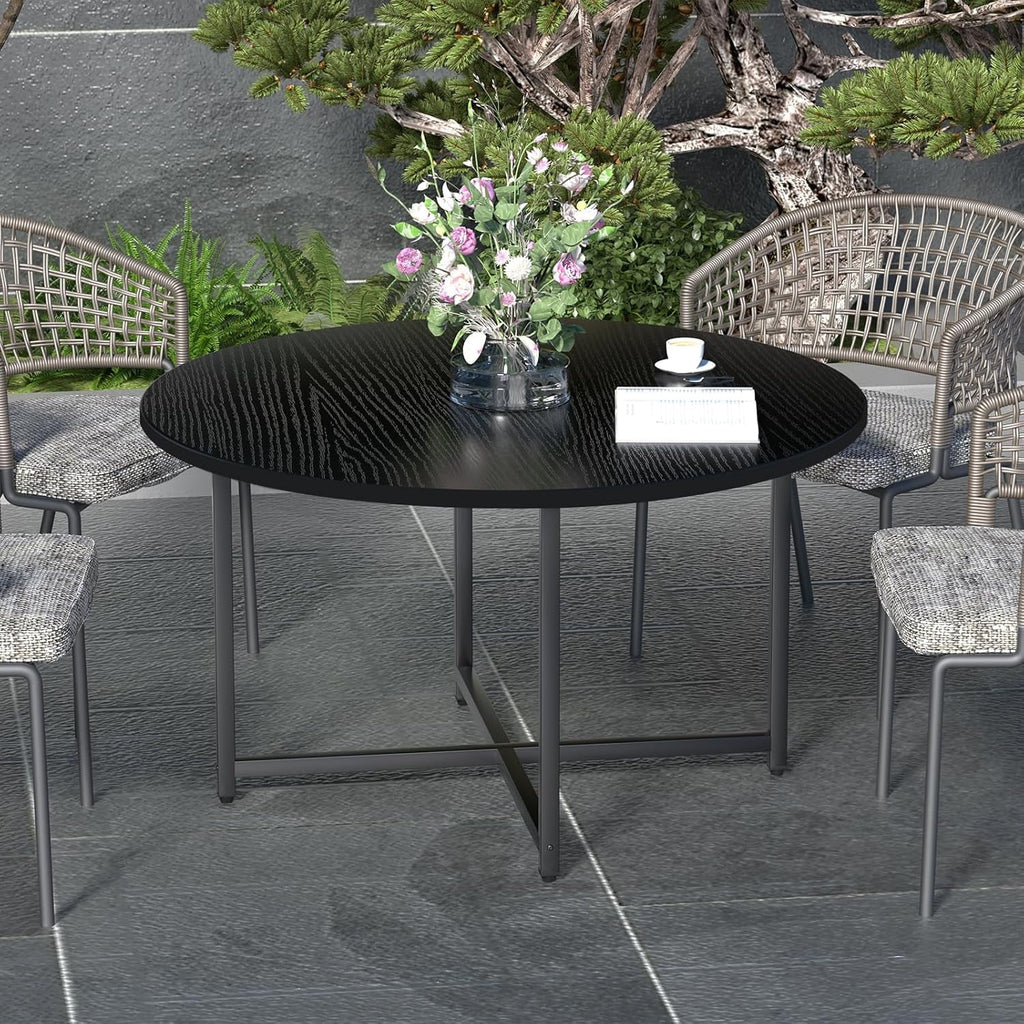 Round Coffee Table, 31.5 Circle Coffee Table��Roma Round Coffee Tables Living Room, Large Coffee Table Round for Indoor & Outdoor Use, Office, Patio or Garden, Large Gray(31.5 D x 17.7 H)