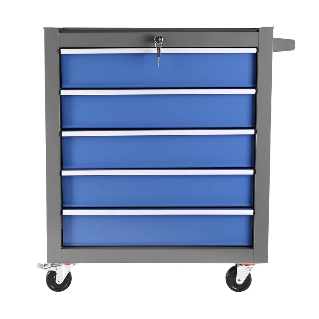 Rolling Tool Chest with 5-Drawer, Tool Box with Wheels, Multifunctional Tool Cart Mechanic Tool Storage Cabinet for Garage, Warehouse, Workshop, Repair Shop, Blue?