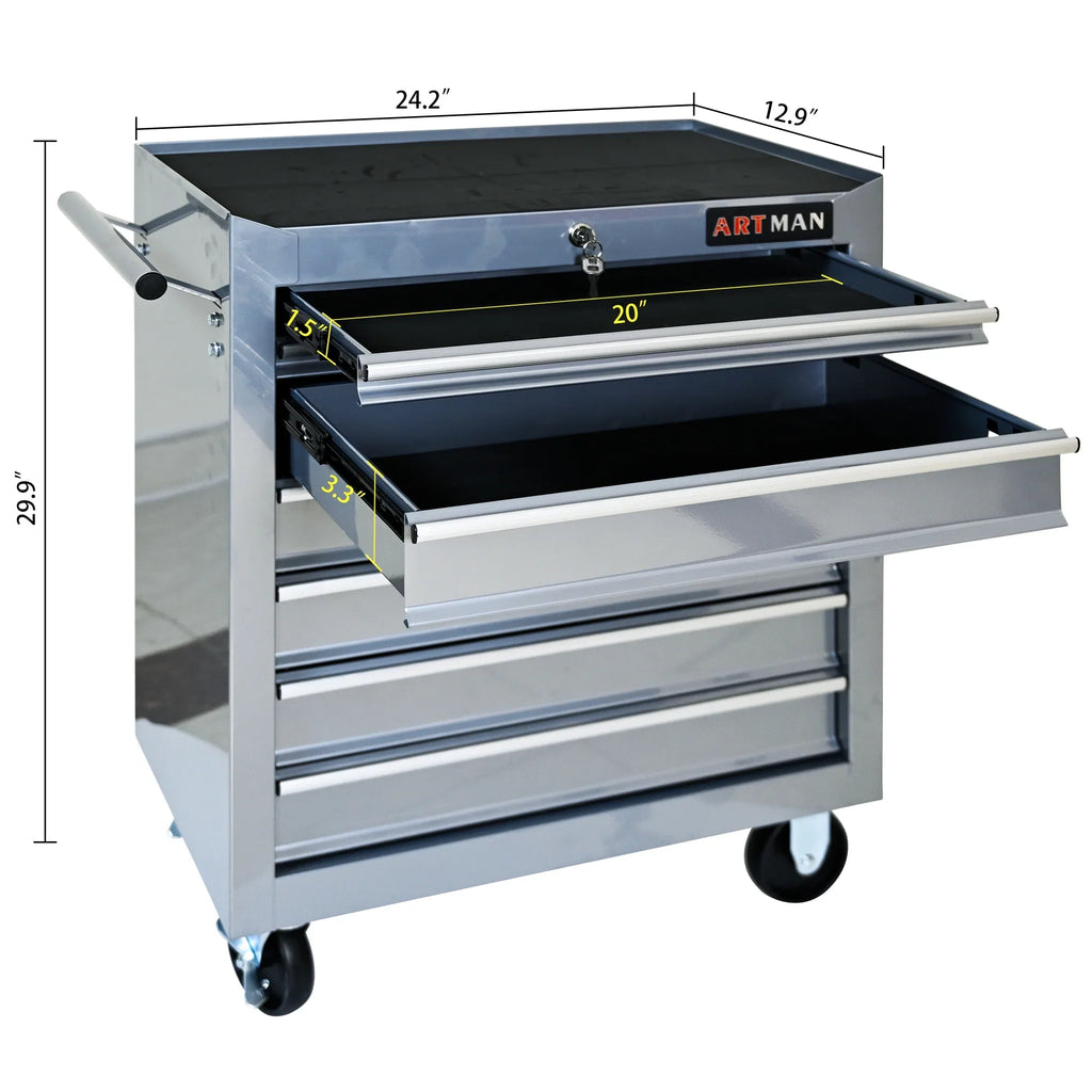 ARTMAN 7 Drawer Tool Rolling Storage Cart ,Tool Boxes Tool Chest with Wheels and Drawers for Garage Workshop Warehouse