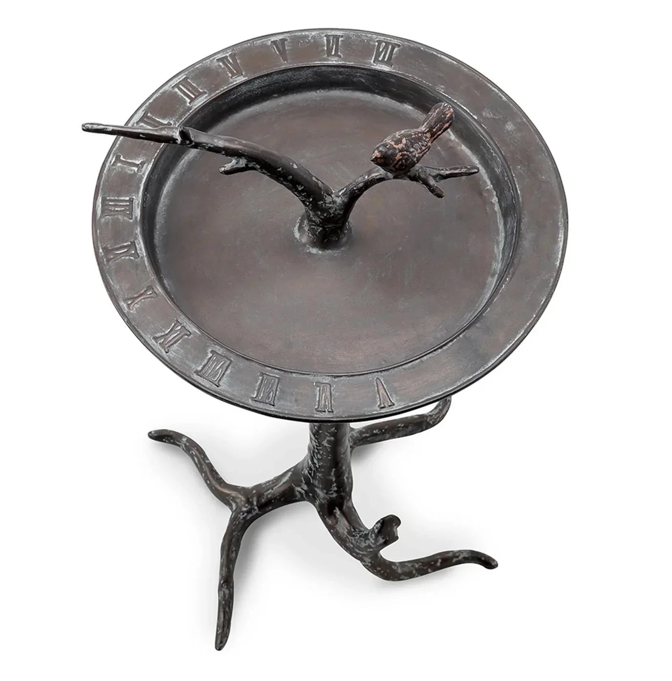 Bird & Twig Antique Bronze Metal Garden Birdbath