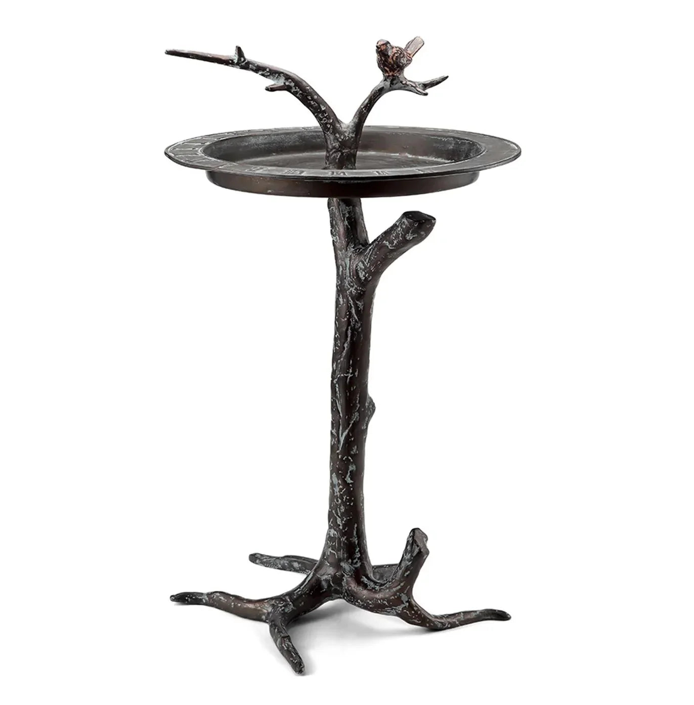 Bird & Twig Antique Bronze Metal Garden Birdbath