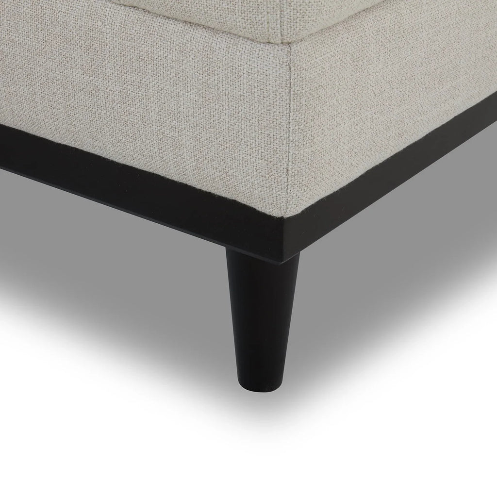 Better Homes & Gardens Springwood Square Wood Frame Ottoman, Charcoal Finish