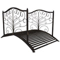 Aimee Lii 4�� Metal Arch Backyard Garden Bridge with Safety Siderails, Delicate Scrollwork, Easy Assembly, Outdoor Garden Bridge, Black Bronze
