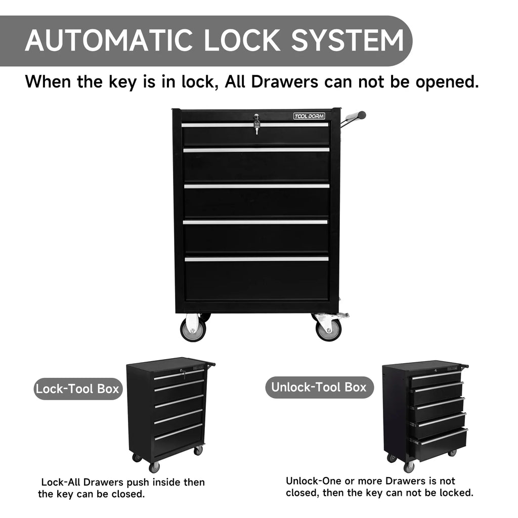 Tool Cabinet Tool Cart 24.2inch with 7 Drawers and Wheels, Metal Rolling Tool Box Locked Drawers Storage Organizer Cabinet for Garage, Warehouse, Repair Shop, Workshop, Brand