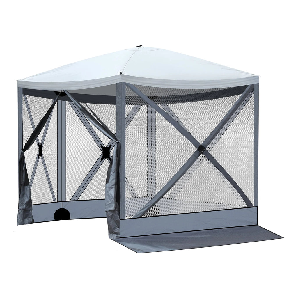 10x10 FT Pop Up Canopy with UPF 50+ Sun Protection, Portable Outdoor Sun Shelter with Vent Windows & Waterproof Roof for Lawn, Garden, Picnic, Sports Events; Easy Set Up in 60 Seconds