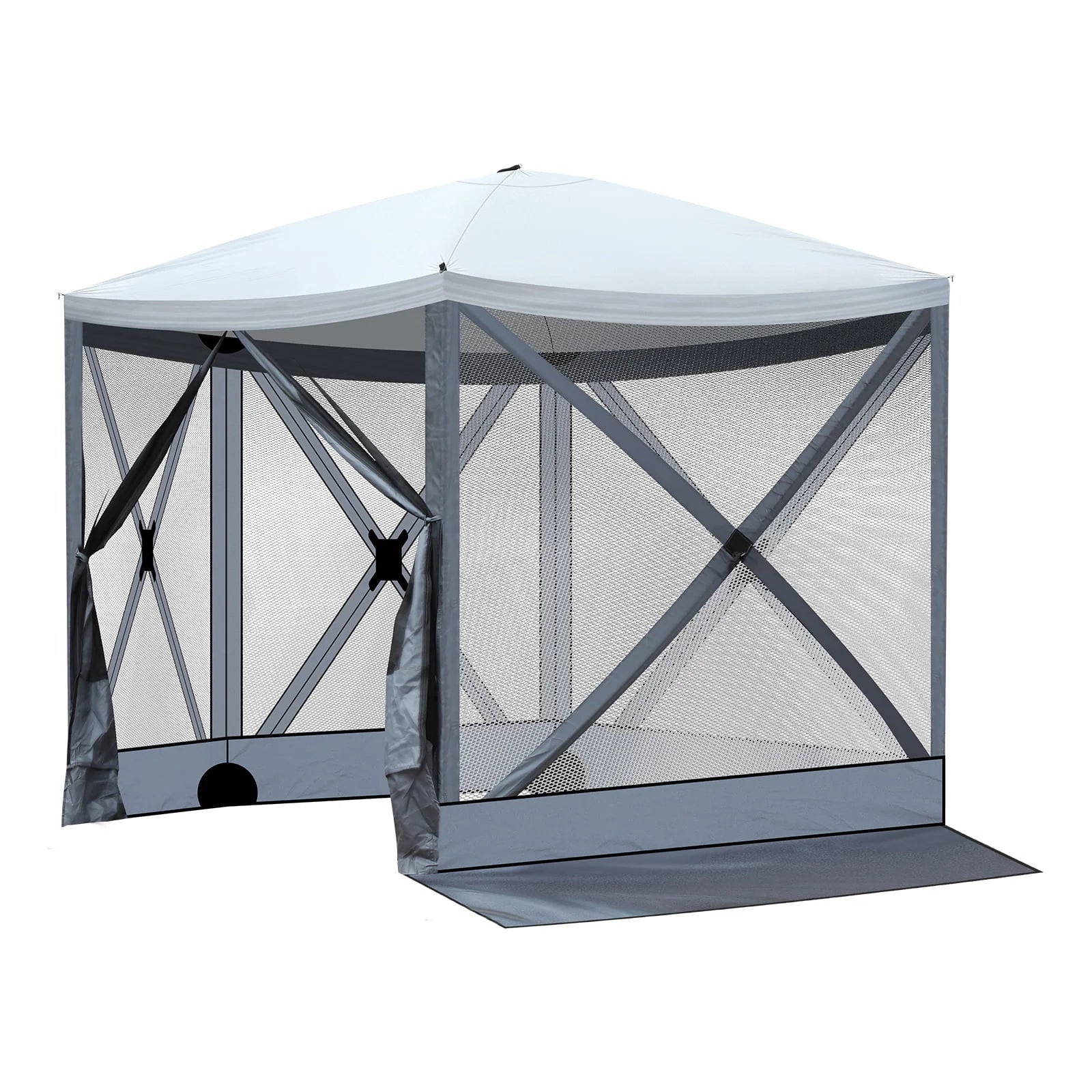 10x10 FT Pop Up Canopy with UPF 50+ Sun Protection, Portable Outdoor Sun Shelter with Vent Windows & Waterproof Roof for Lawn, Garden, Picnic, Sports Events; Easy Set Up in 60 Seconds
