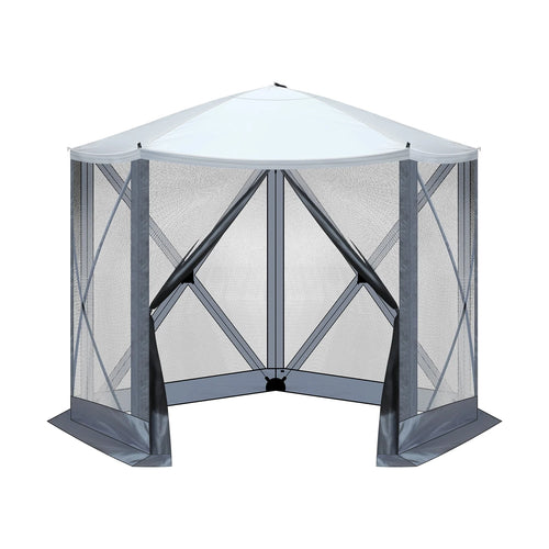 10x10 FT Pop Up Canopy with UPF 50+ Sun Protection, Portable Outdoor Sun Shelter with Vent Windows & Waterproof Roof for Lawn, Garden, Picnic, Sports Events; Easy Set Up in 60 Seconds